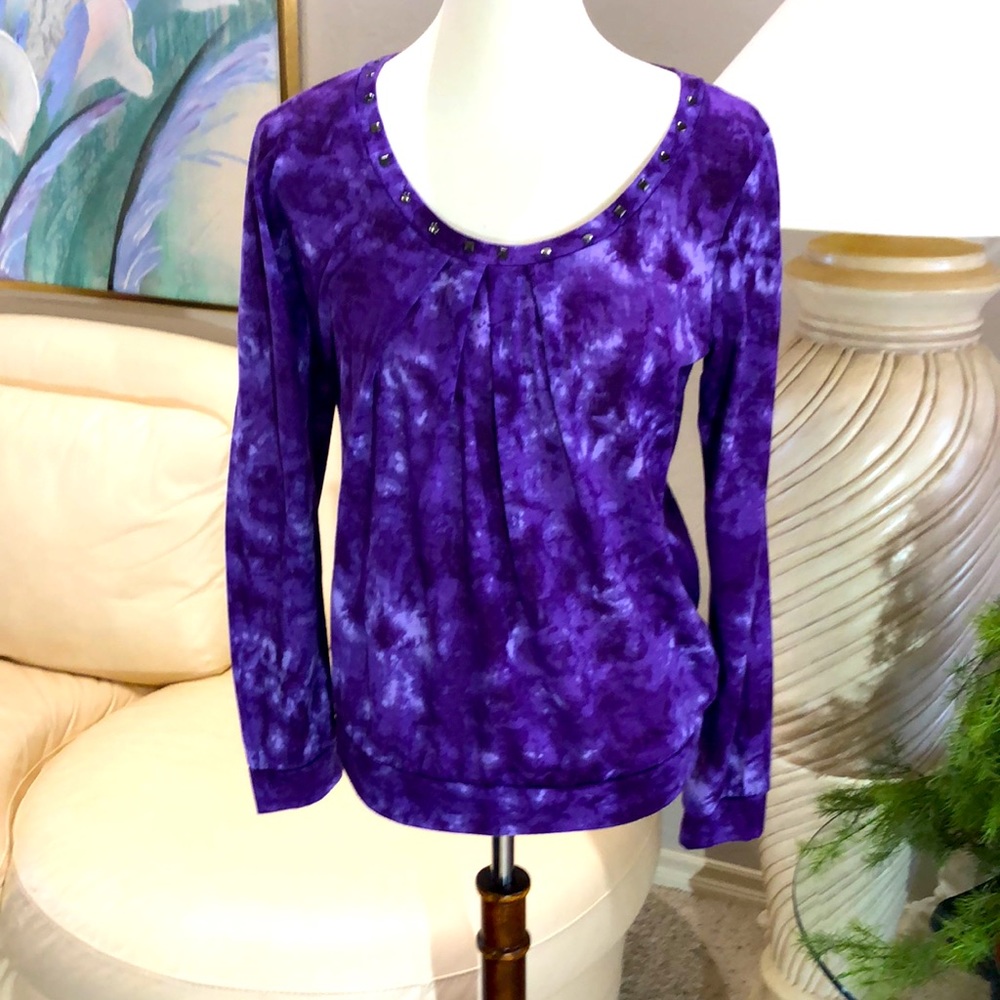 SZ L PURPLE SELF ESTEEM TOP LONG SLEEVE